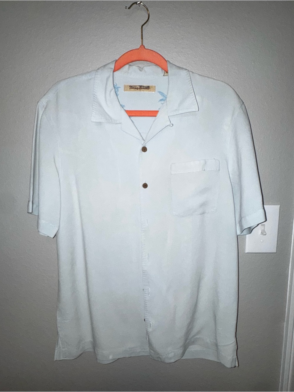 Tommy Bahama Pale Blue Short-Sleeve Camp Collar Shirt